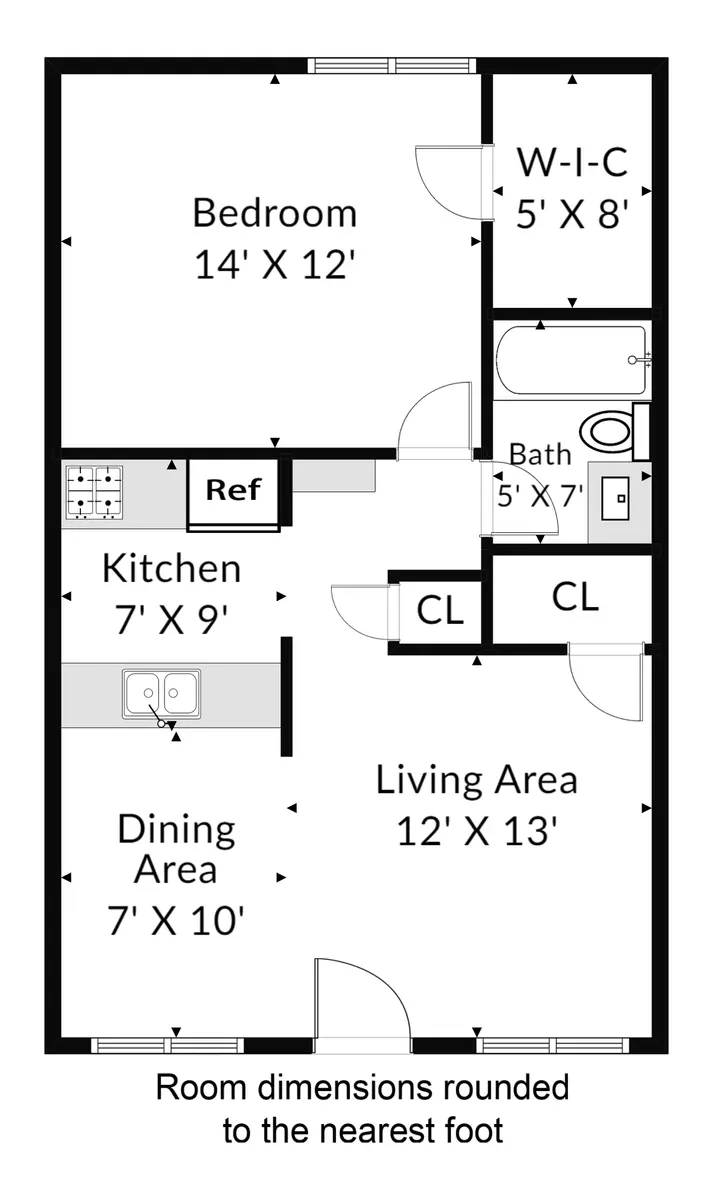 One bedroom one bathroom apartment