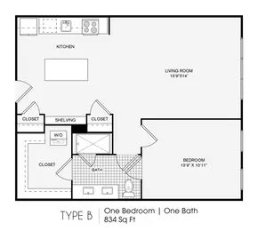 1 Bedroom, 1 Bathroom