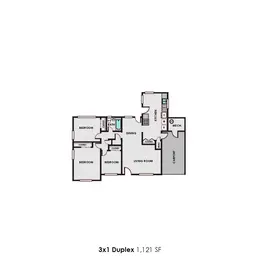 Three Bedroom One Bath Single Story Duplex Three Bedroom One Bath Single Story Duplex