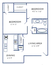 2 Bedroom 1 Bath