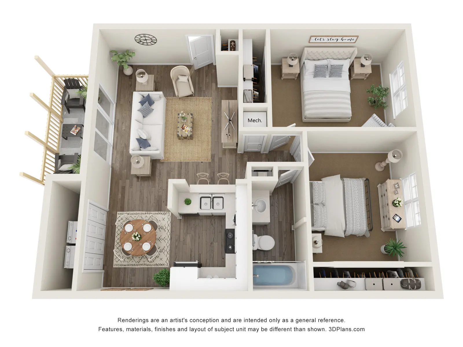 Monterey at Beach Boulevard - Floor Plan, Diagram, Living Room