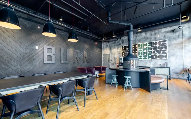 The Strauss on Burnside - Lobby Lounge Area The Strauss on Burnside - Cafe, Wood, Chair