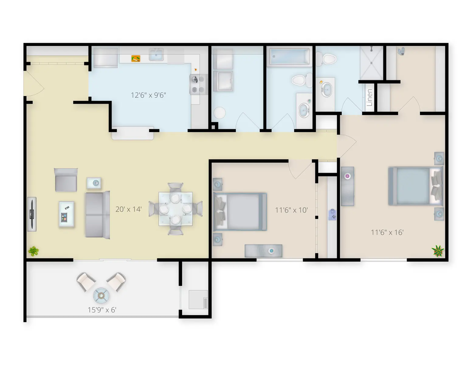 Strawberry Lane Apartments - Diagram, Floor Plan