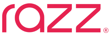 Razz Logo Logo of Razz, featuring a modern, bold font in bright pink color on a transparent background.
