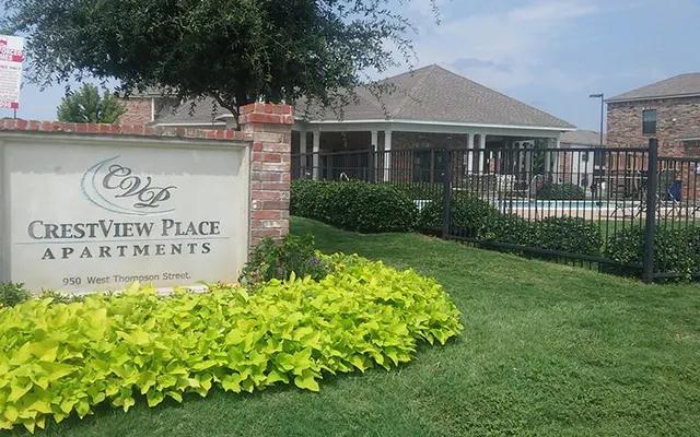 CrestView Place Apartments - Sign CrestView Place Apartments - Grass, Lawn, Vegetation