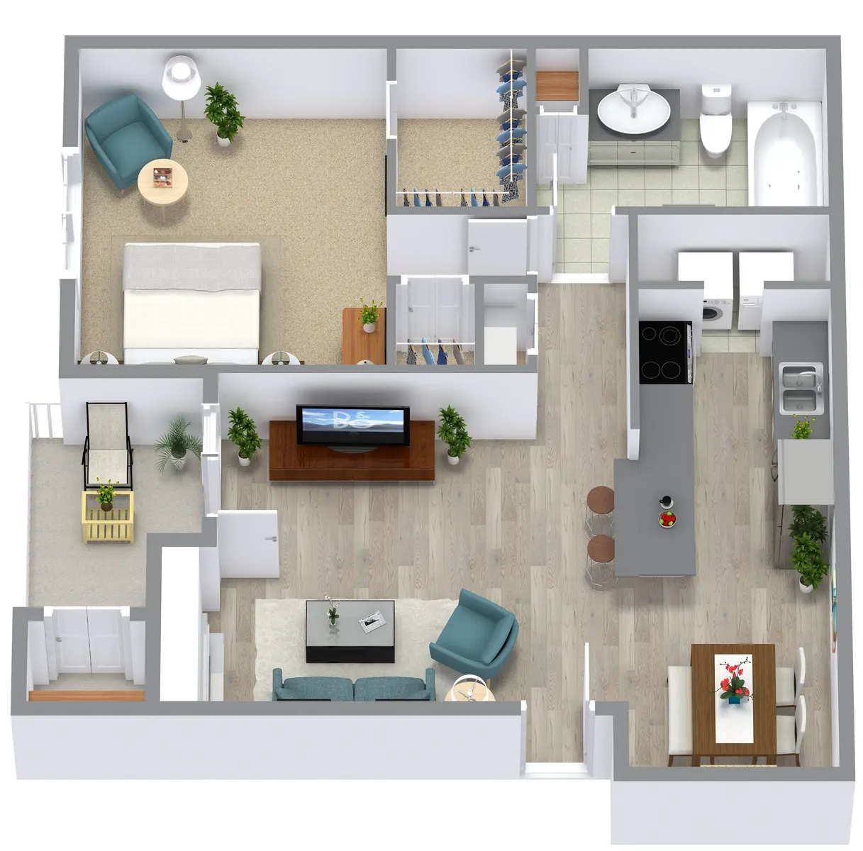 Oak Meadows - Living Room, Indoors, Furniture