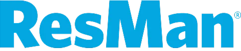 ResMan Logo ResMan logo in blue text