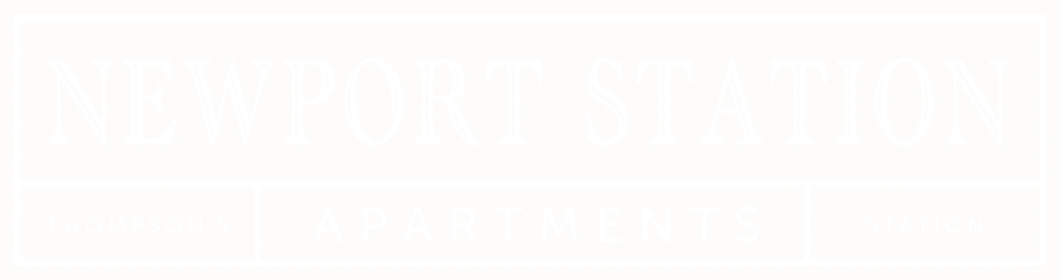 Newport Station Apartments Logo Text logo for Newport Station Apartments in green and white color scheme.