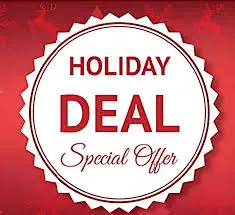 A festive red badge featuring the text 'HOLIDAY DEAL' in bold, with 'Special Offer' in a cursive font underneath.