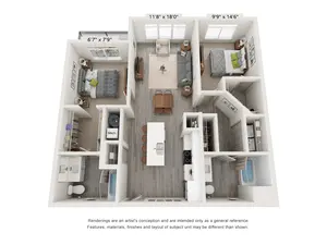 B1 - 2 Bed, 2 Bath