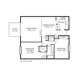 2 Bed/1 Bath-Dn