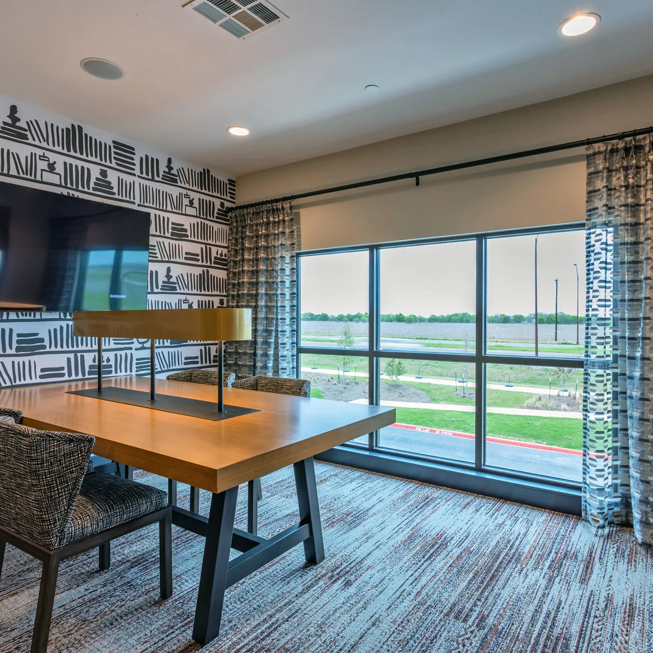 Community Room Aura 36Hundred - Room, Wood, Chair