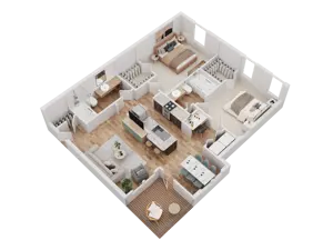 2 Bedroom 2 Bathroom - B1