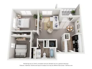 2 Bedroom, 1 Bath - Balcony