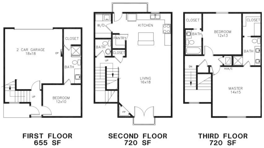 Druid Townhomes - Plan, Plot, Diagram