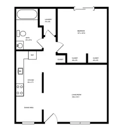 1 bedroom, 1 bathroom