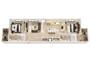 2BR-F + 1 Car Garage