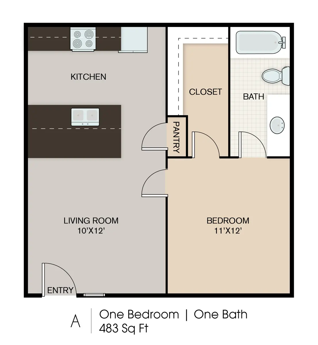 Pearland Village Apartments - Diagram, Floor Plan