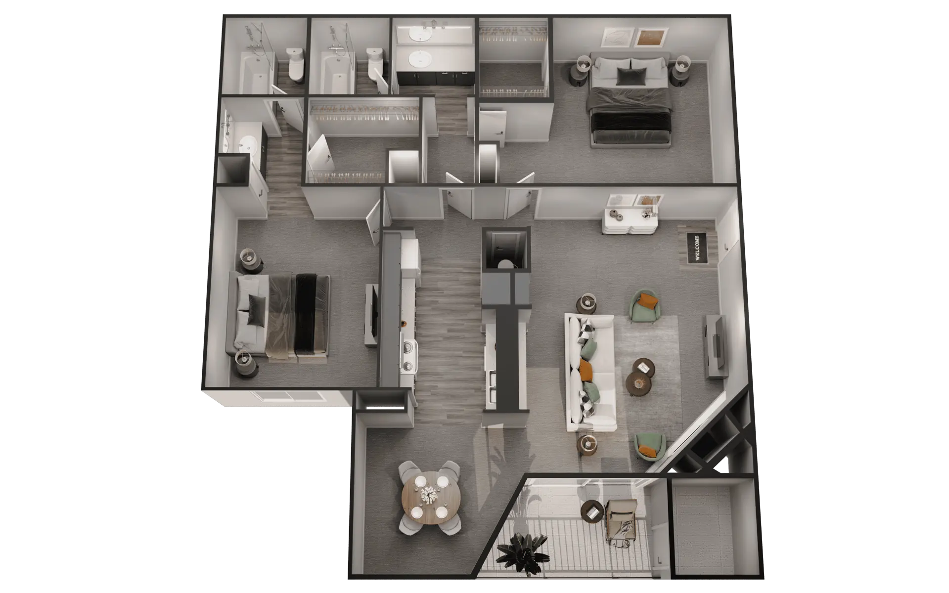 Autumn Breeze Apartments - Diagram, Floor Plan