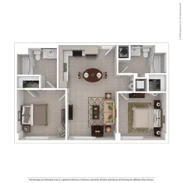 2 Bedroom, 2 Bathroom