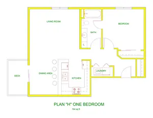 One Bedroom One Bath - Washer/ Dryer