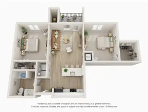 2 Bed, 1 Bath