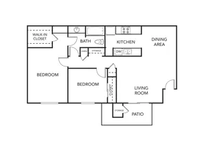 2 Bedroom 1  Bathroom