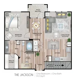 The Jackson | 1 Bed | 1 Bath | 11H-Garage
