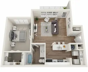 1x1- 715 Sq.Ft. (Ground)