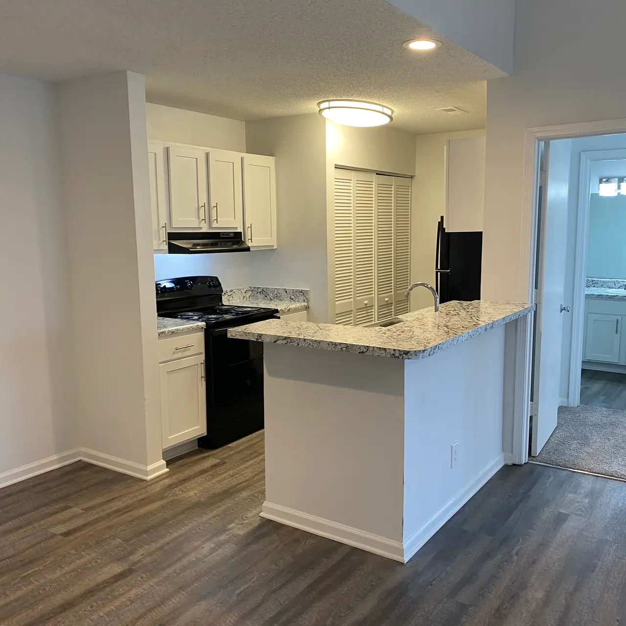 open floor plan kitchen area