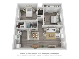 2x1 Luxury Renovated 825 sq ft