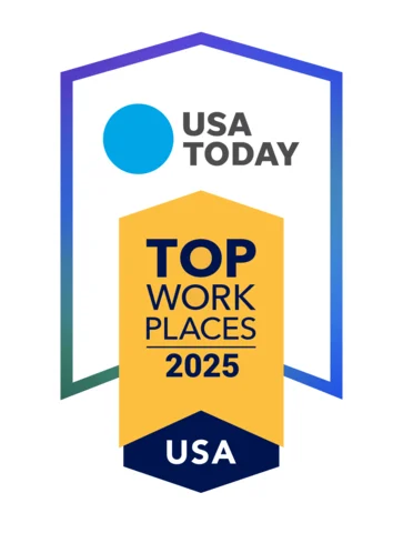 Logo for USA Today highlighting Top Workplaces 2025 in the USA.