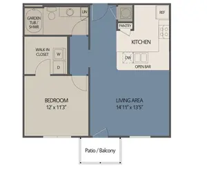 1Bed/1Ba End Main Fl