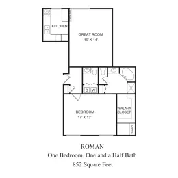 1 Bd/1.5 Ba Lg WD RMN