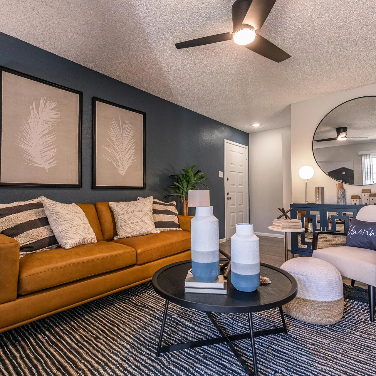 Hunt Club Living room of Austin's The Orion apartments