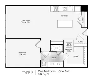 1 Bedroom, 1 Bathroom