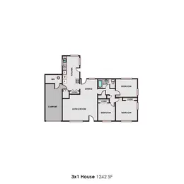 Three Bedroom One Bath Single Story House Three Bedroom One Bath Single Story House