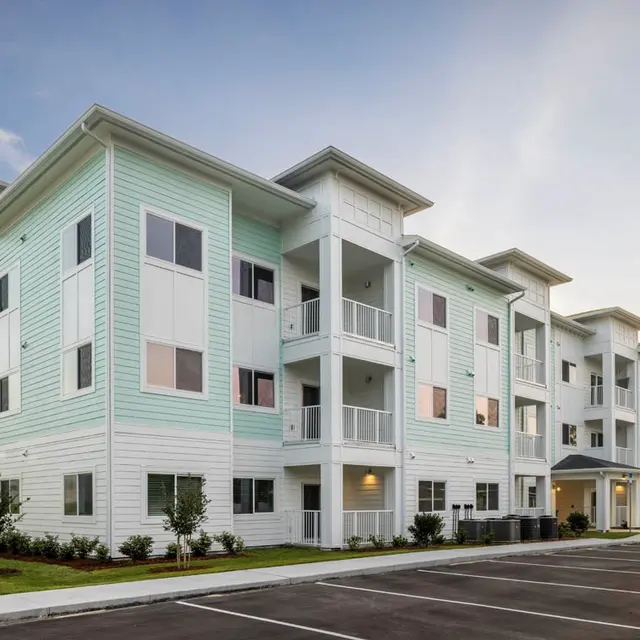 exterior of the apartment building