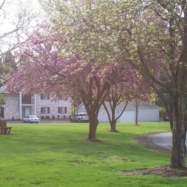 Fallwood Apartments - Grass, Plant, Bench, Exterior