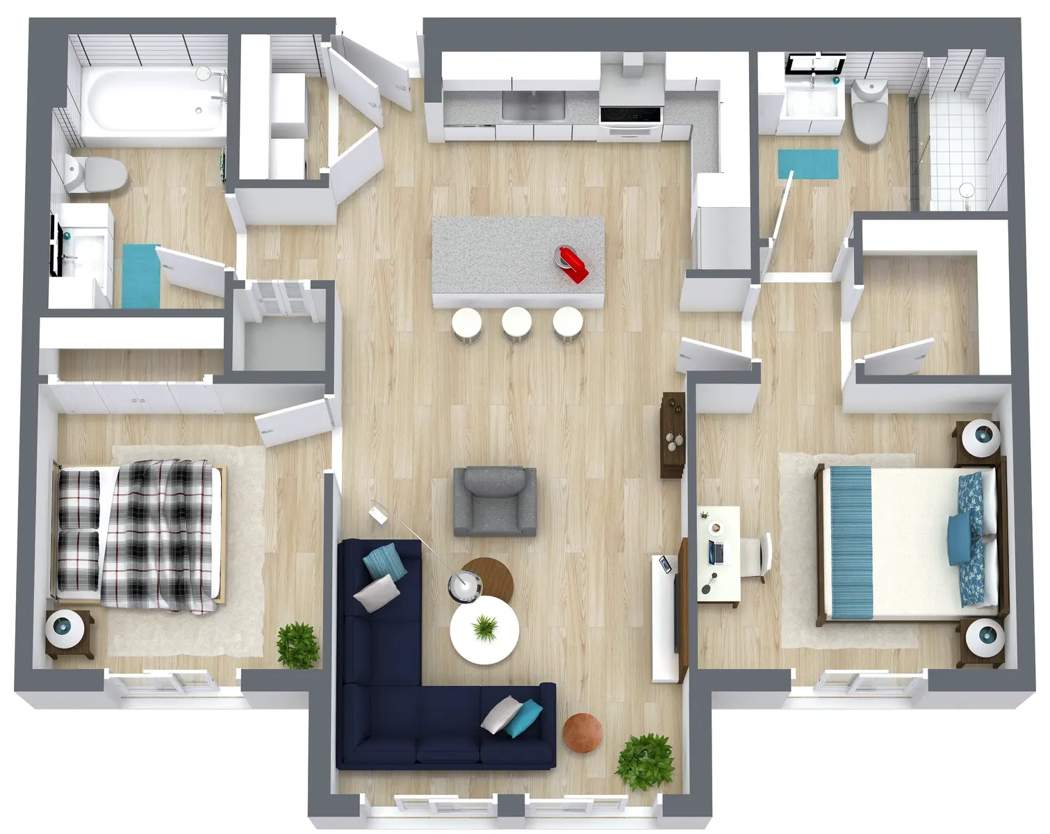 Berkeley Landing - Diagram, Floor Plan, Furniture