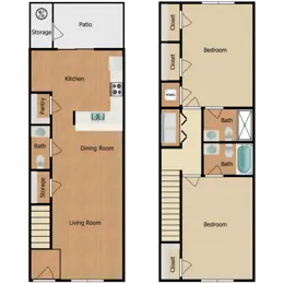 2 bed / 2.5 bath - Townhouse Mid-Upgrade