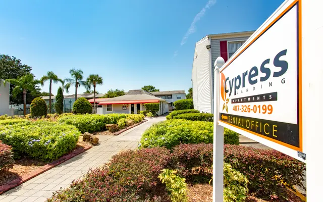 Cypress Landing Apartments Entrance and Entrance Sign
