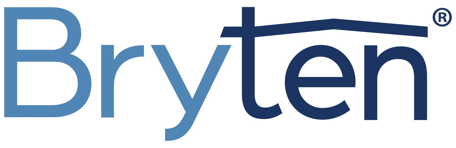 Bryten logo design featuring stylized text with a blue color gradient.