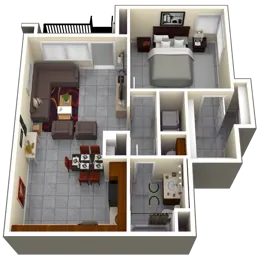 1 Bedroom, 1 Bathroom