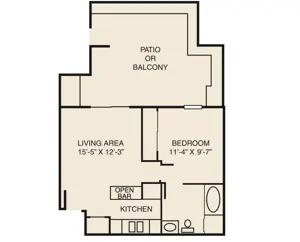 1 Bed/1 Bath Dn (B) 1 Bed/1 Bath Dn (B)