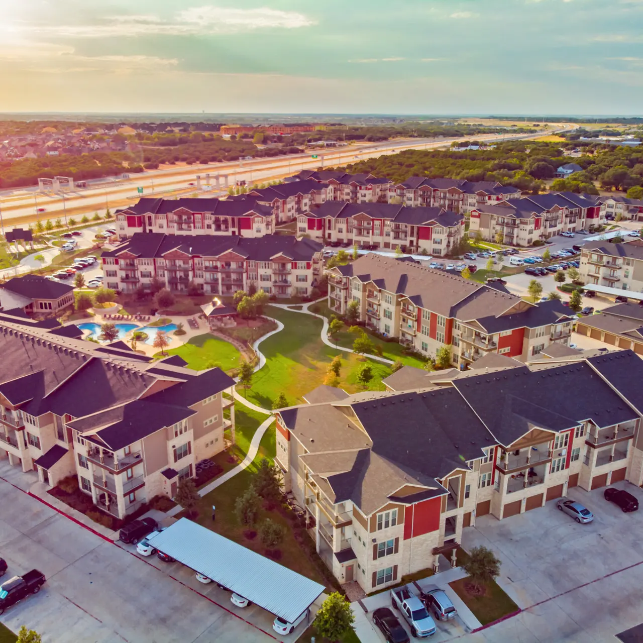 Park at Crystal Falls - Scenery, Aerial View