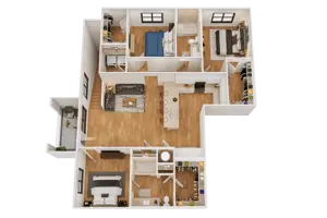 3BR-B + 1 Car Garage