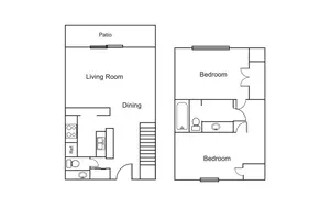 2 Bedroom / 1.5 Bath