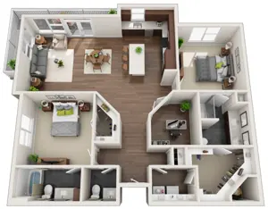 B7 - 2 bedroom/2.5 bath/Flex