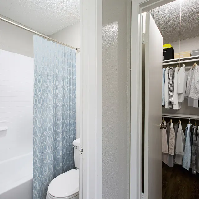 Bathroom with Walkin Closet at The Villas at Quail Creek Apartment Homes in Austin Texas 2024.jpg